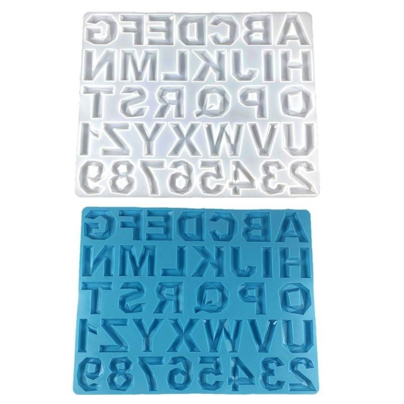 Semi-Stereoscopic Resin Keychain Molds DIY Alphabet Number Casting Mold Jewelry Craft Making Tools for Making Ornaments