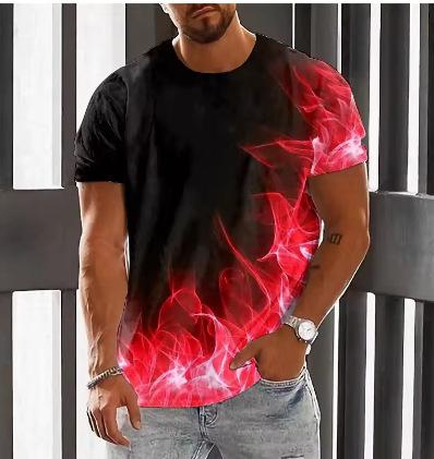 Men's 3D Printed T-Shirt Graphic Outdoor Short Sleeve Neck T-Shirt Top Tees Pullover Streetwear