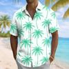 Summer Coconut Tree Palm Tree Surfing Hawaiian Men's Hawaiian Shirt Street Casual Summer Turndown Short Sleeves Polyester Shirts