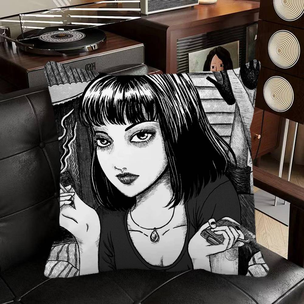 Japan Anime Junji Ito Pillow Case Square Pillow Bedroom Sofa Leisure Comfort Cushion Car Home Decoration
