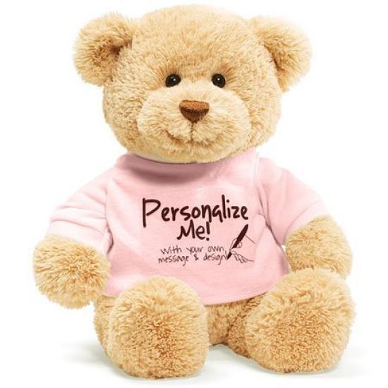 GUND Personalize Me Bear Message Teddy Bear T-Shirt (Pink)