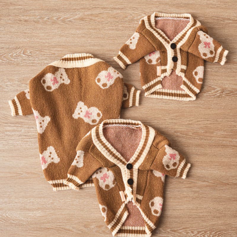 [Pet] Bear Knit Cardigan S