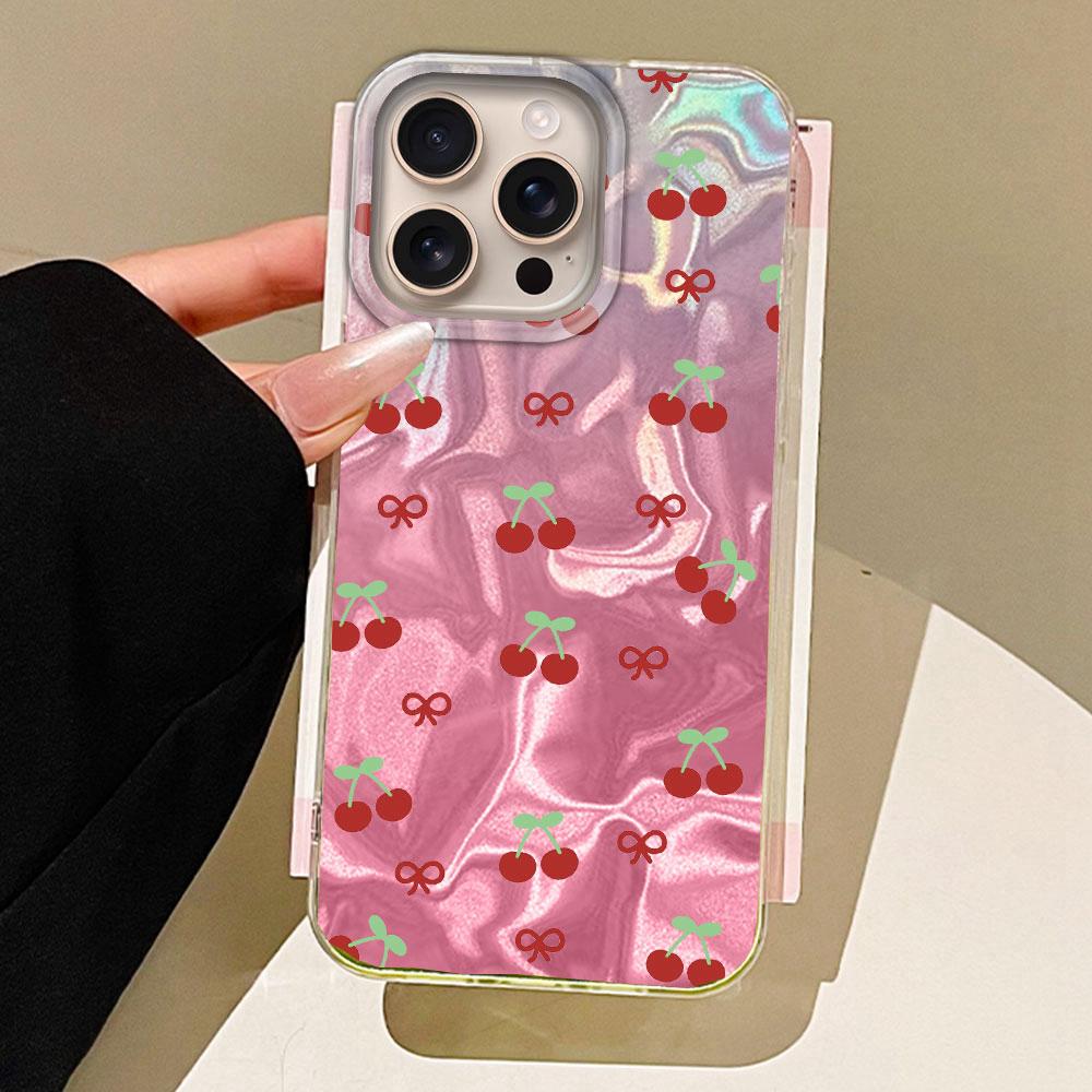 

Summer Fruit Red Cherry Phone Cases Phone Case for Apple iphone 16 15 14 Plus 13 Pro Max 7 16e Shell Girls Silicone Back Cover iPhone 16 Pro