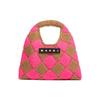 Market Letter Patch Geometric Pattern Technology Acrylic Knit Tote Bag Mini Women Handbags SHMH0050A0FW305CHC57