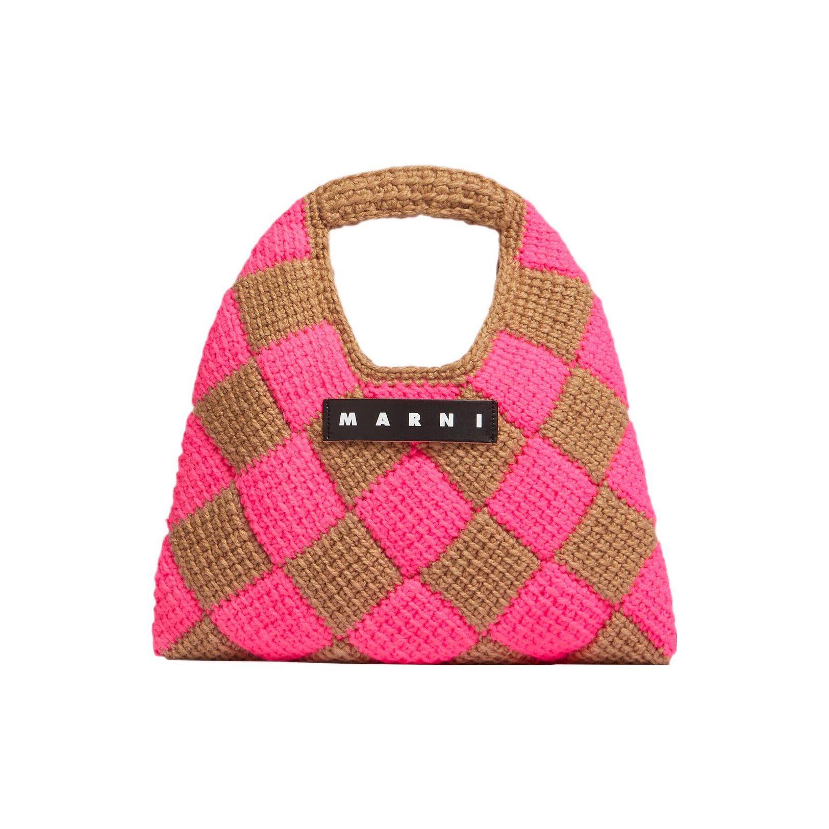 

Marni Market Letter Patch Geometric Pattern Technology Acrylic Knit Tote Bag Mini Women handbags SHMH0050A0FW305CHC57 Basic Set (Bag+Dust Bag)