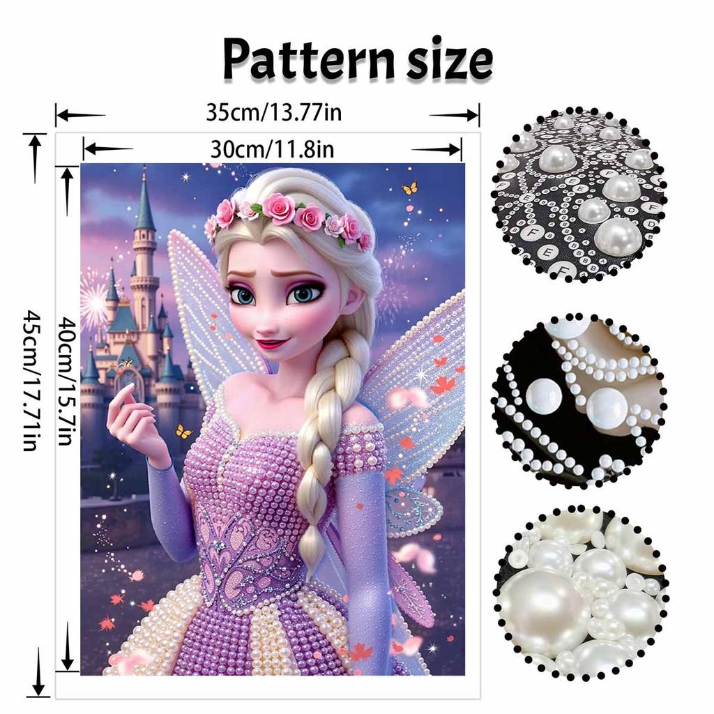 Disney Princess Elsa Pearl Painting Kit Handmade DIY Fairy Home Decoration Painting (78 characters)