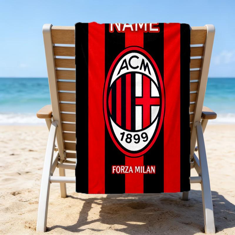 1pc Football26 Beach Towel with Custom Name, Beach/Swimming/Bath/Picnic/Camping Towel, Suitable for Seaside Beaches