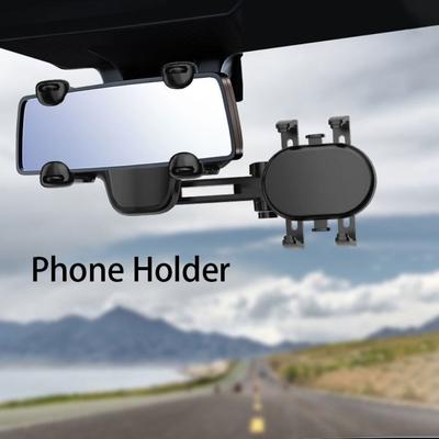 360° Rearview Mirror Mount Rotatable Smartphone Bracket Durable Mount Stand  Car Rearview Mirror