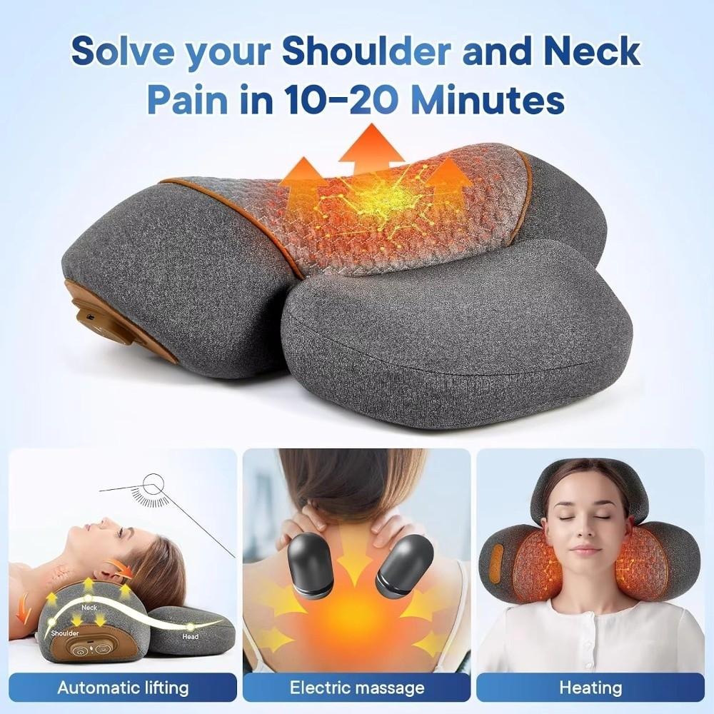 Vibration Massage Neck Massager Pillow Hot Compress Neck Stretch Pillow Office Use