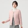 Light and thin down jacket women's long-sleeved jacket autumn and winter windbreaker light and thin collarless down jacket large size slim fit