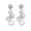 Versatile European & American Retro Silver Multilayer Circle Stud Earrings for Women