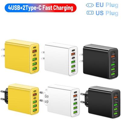3.1A Multi-Port Charger: Dual Type-C PD & 4 USB Ports for Travel