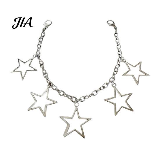 Five Pointed Star Shoe Charms Shape Charms, Accessories Decoration, Gothic Style Shoelaces Punk Decorations Chains, Stainless Steel Decorative Hanging