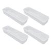 4PCS Rectangular Clear Storage Containers Stackable Fridge Organizer Bins for Onions Cilantro Garlic Pasta Eggs