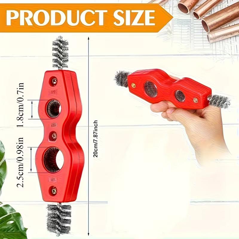 New 4In1 Double-headed Copper Pipe Brush Copper Tube Polishing Inside Outside Reamer Pipe Cleaner Chamfering Tool Pipe Deburrer