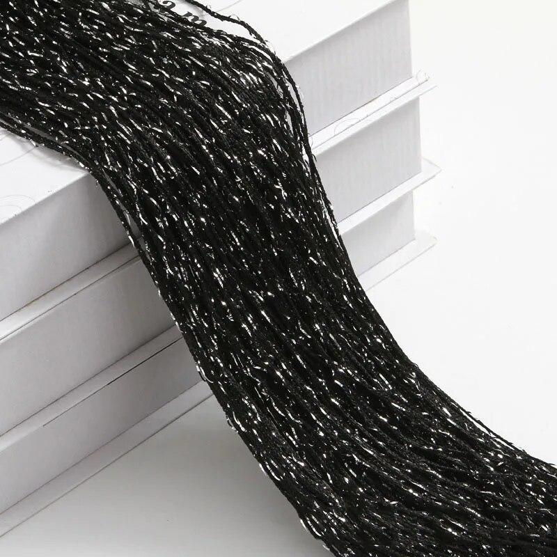 1x2m Snur sclipici Ieftin Perdele de ușă Mărgele despărțitoare de cameră Cu margini țesătură din poliester Panou fereastră 1 bucată