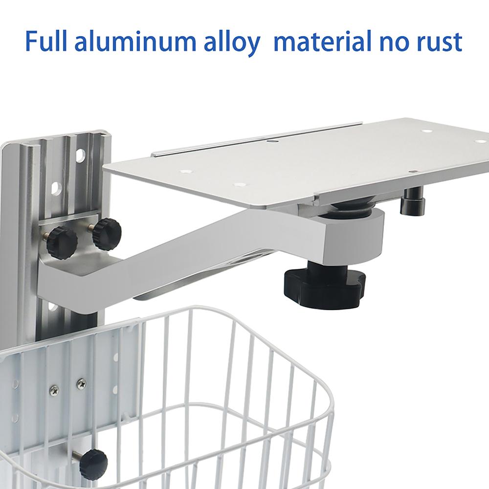 Single Monitor Wall Mount Adjustable Fits,Aluminum Alloy S Shape Wall Mount, Device Monitor Stand with Storage Basket, Wall Mount for Monitor