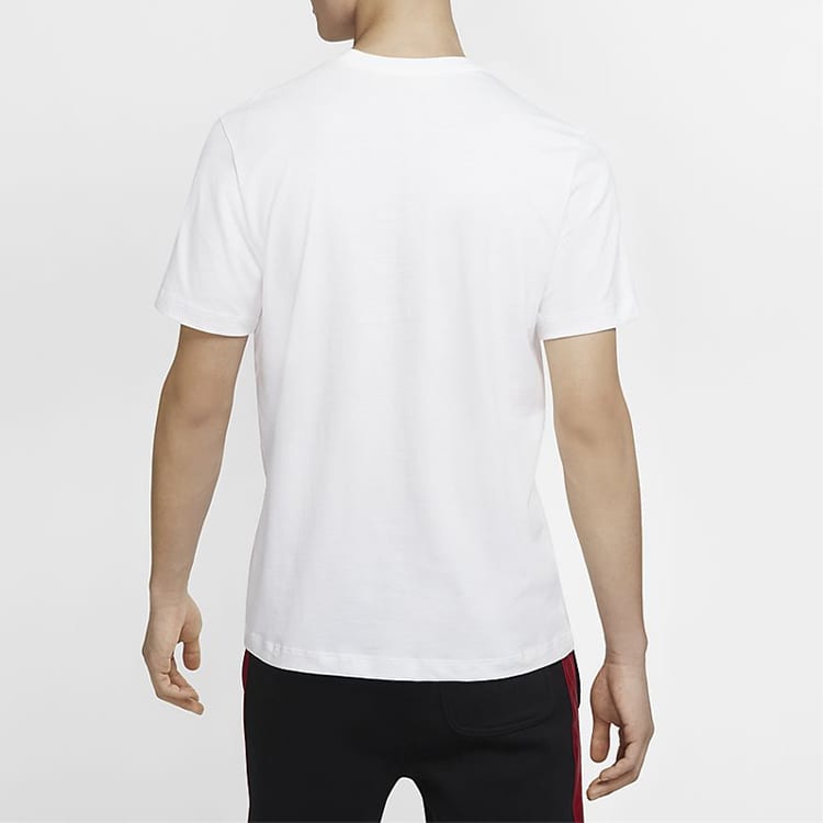 Jordan T Shirts Men's White Crew Neck Moderate Straight Fit CW0860-100