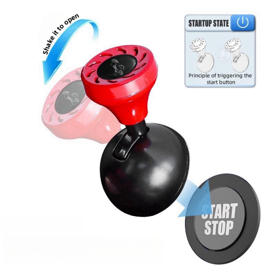 Car One Key Start Metal Button Cover One Key Start Control Rod, Engine Start/Stop Control Rod Decorative Accessories