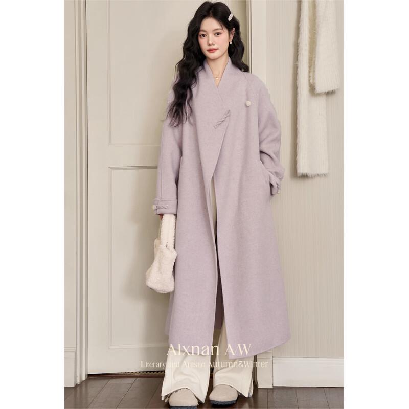 Lu Xiangnan Women s Double-Sided Wool Blend Coat L