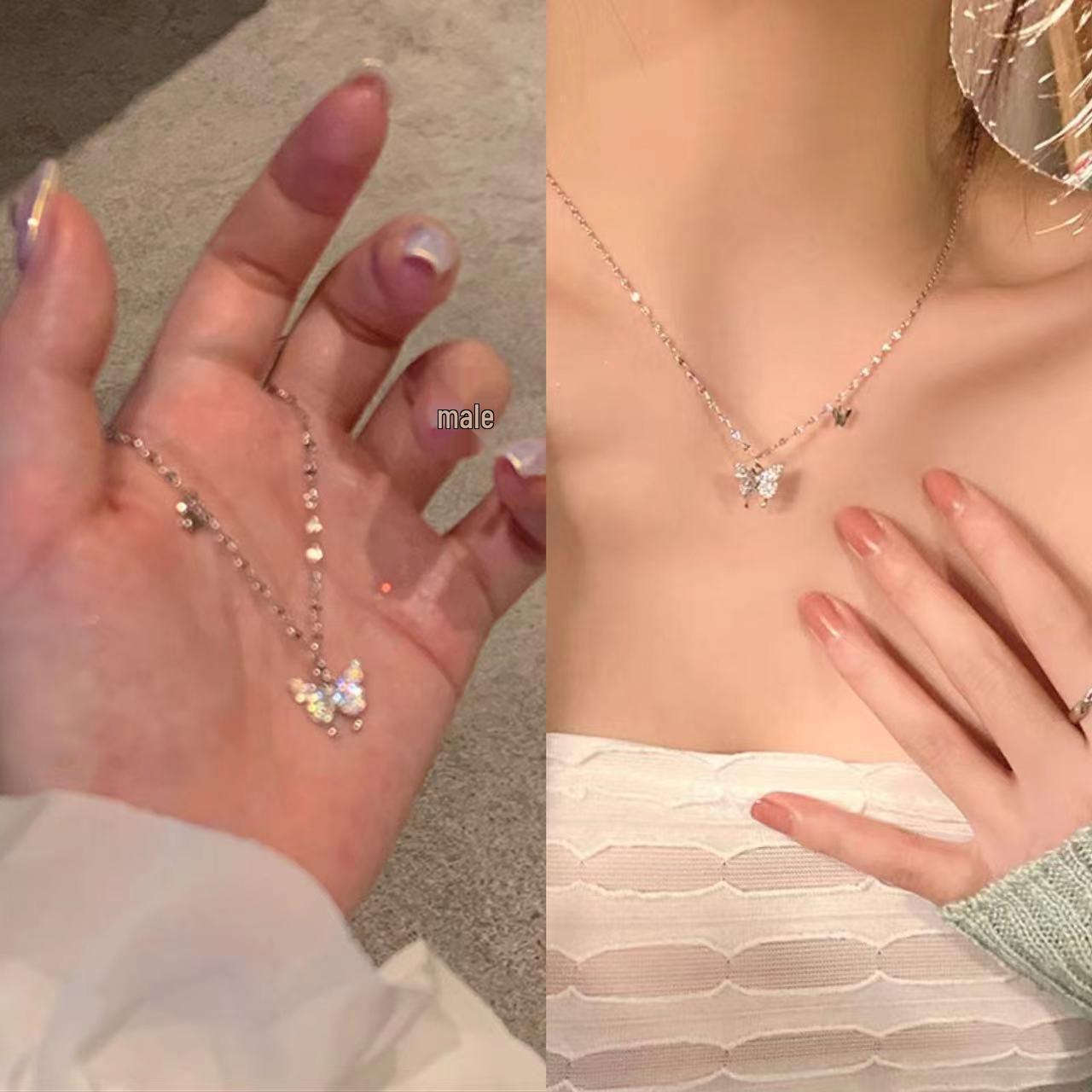 

Изысканное летнее роскошное двойное ожерелье-бабочка для женщин