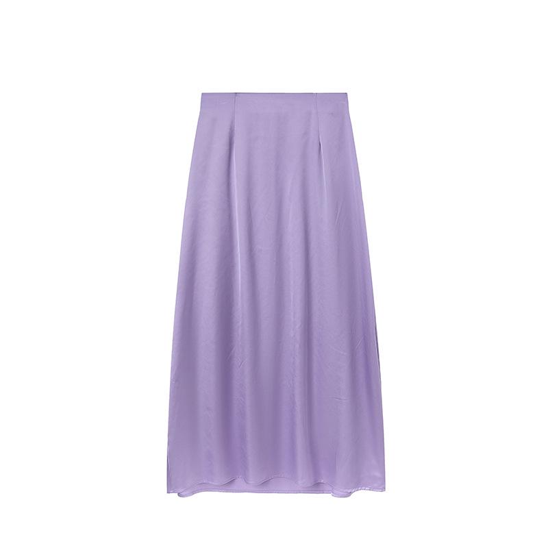 Frühling/Sommer 2024 Bodycon Midi-Rock aus Kunstseide für Damen
