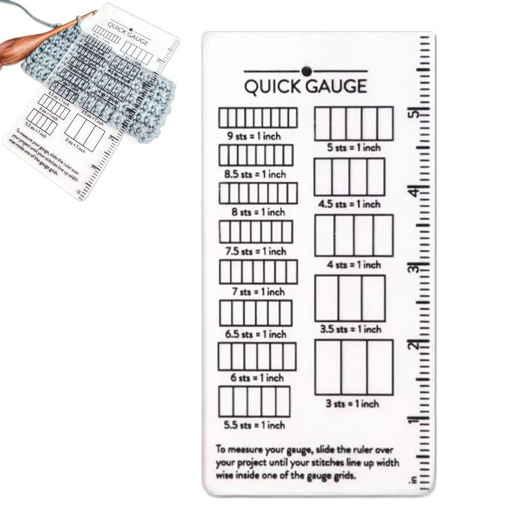 Fast Gauge Ruler, Gauge Ruler For Knitting And Crochet Needles, Easy To Measure Without Counting, Measuring Tool For Sewing And Crochet Projects