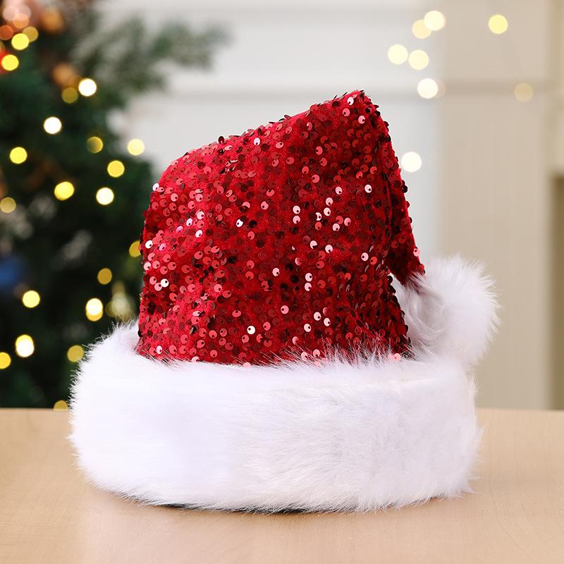 Christmas Decorative Atmosphere Hat Double Sequin Hat Haipai Hair Hat