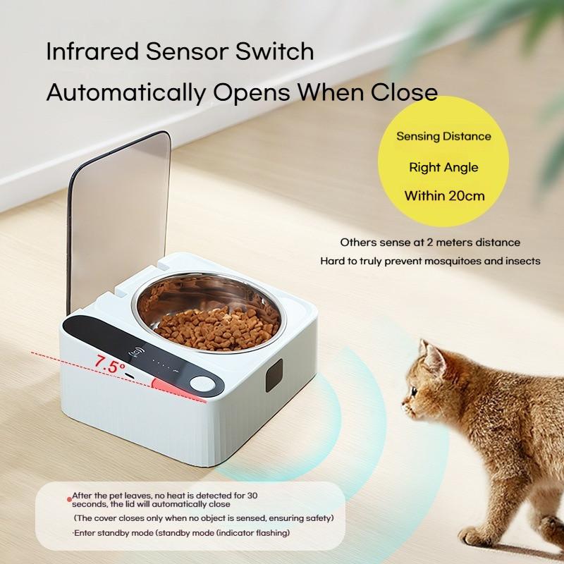 Intelligente Sensor-aktivierte Haustiernapf Edelstahl Haustierfutter Gesundheitsschüssel Feuchtigkeitsbeständig Katzen & Hunde Napf Haustierbedarf