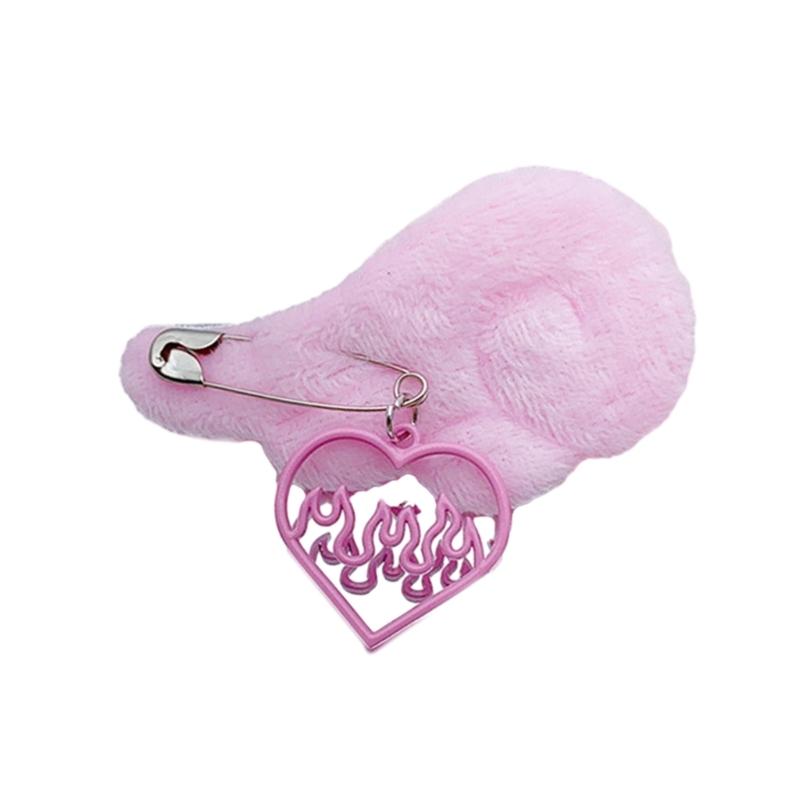 1/2pcs Cute Plush Angel Wing Hair Clip Heart/Crosses Hair Pins Plush Clips Simple Hair Ornament Side Clips Hair Accessories