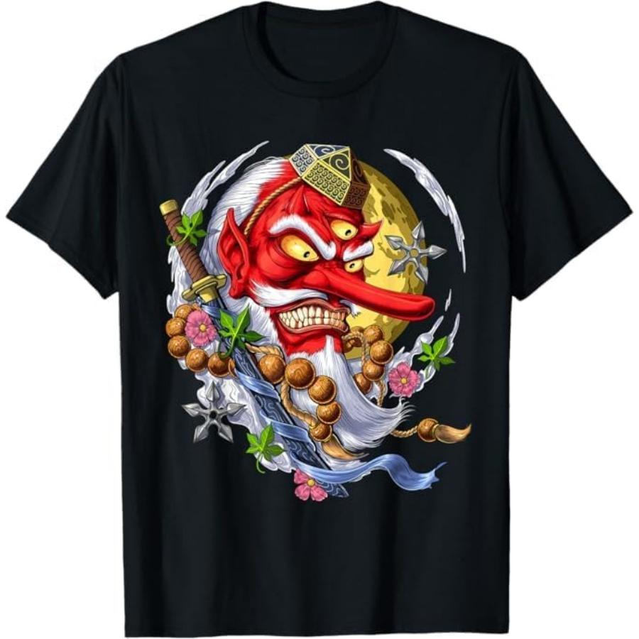 

Tengu Japanese Demon Mask Samurai Warrior Ninja Folklore T-Shirt BAOANH Mens Womens Tank Top Sweatshirt Hoodie Longsleeve 1951 Black XXXXXL різнокольоровий