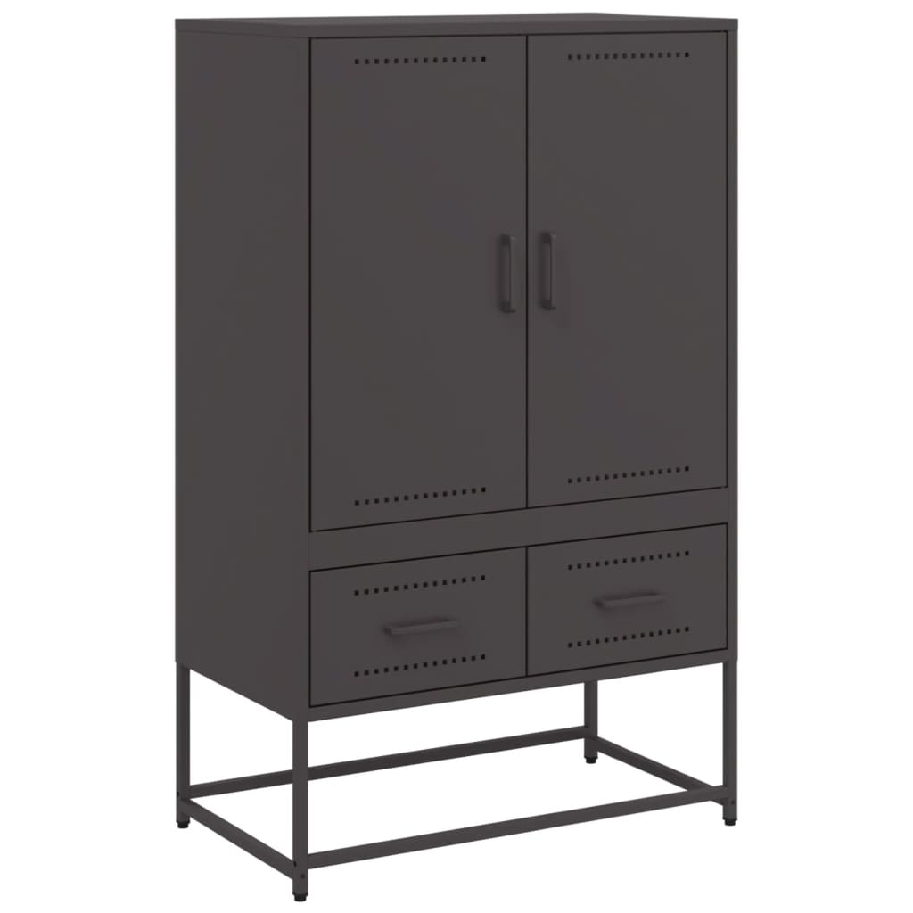 Vidaxl Szafka, Czarna, 68X39X111,5 Cm, Stal