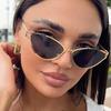 Trendy Small Frame Cat Eyes Sunglasses Women Brand Design Metal Material Sun Eyeglasses Vintage Retro Minimalist Women Eyeglasses UV400 Glasses