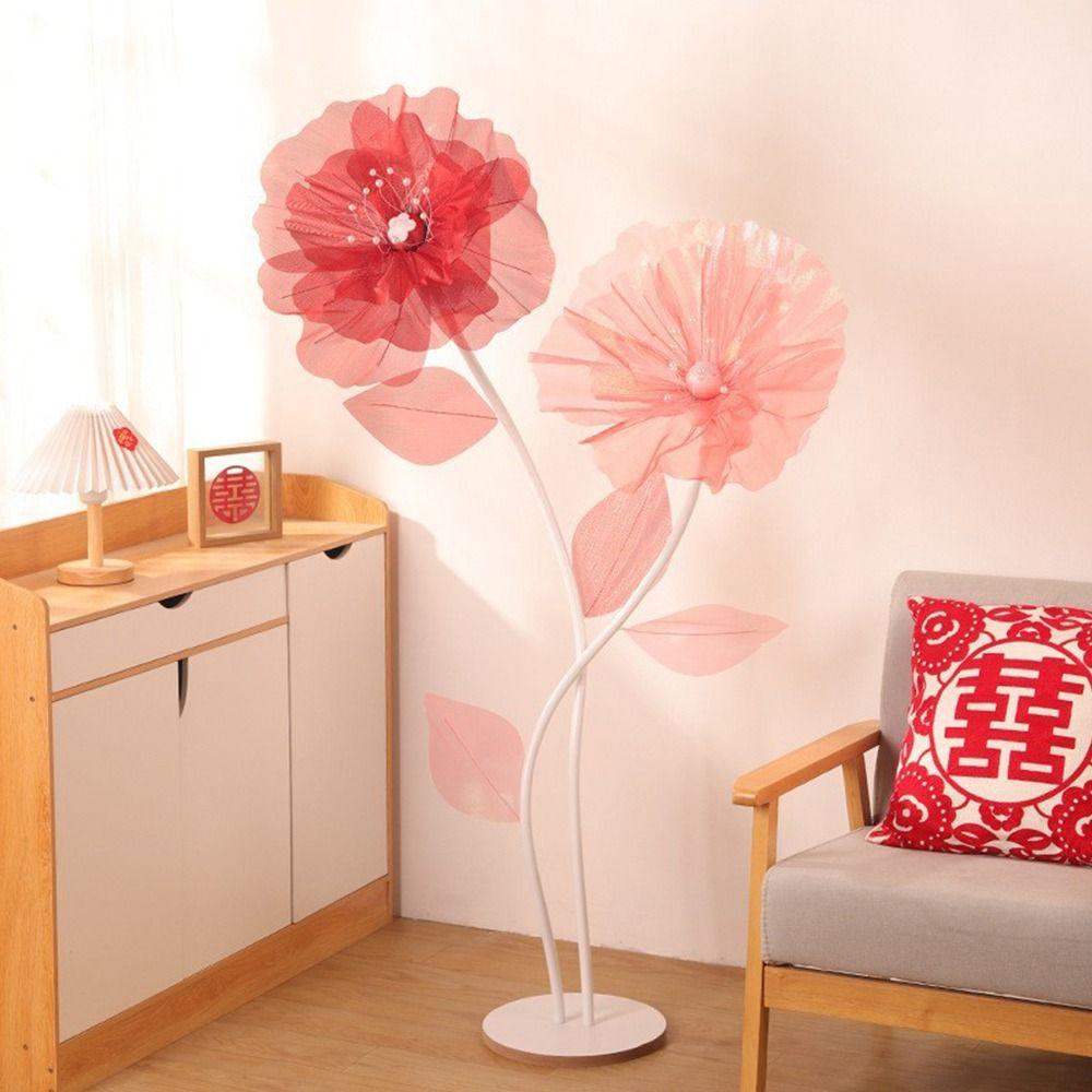 Hollow Design Artificial Flower 50cm Big Simulation Flower Silk Mesh Flower Wedding Decoration