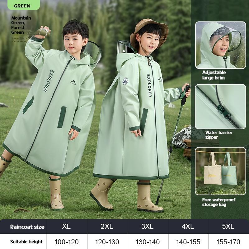

boys and girls for school students full body rain protection backpack seats one-piece raincoats XL