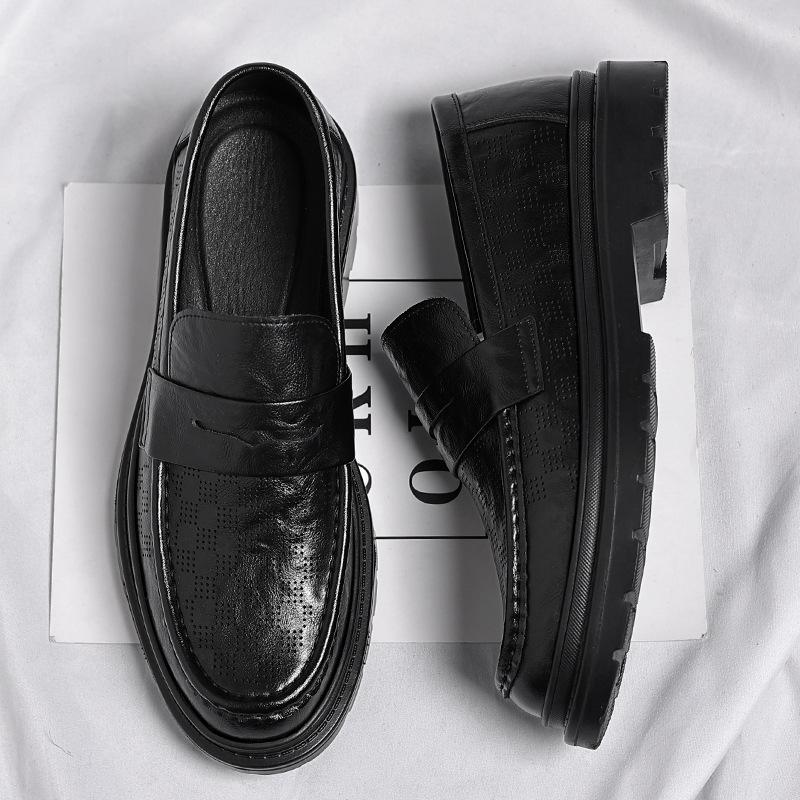 Casual Men's Thick-soled One-pedal British Wind Non-slip and Breathable Formal Men's Shoes Foot Fashion 2025