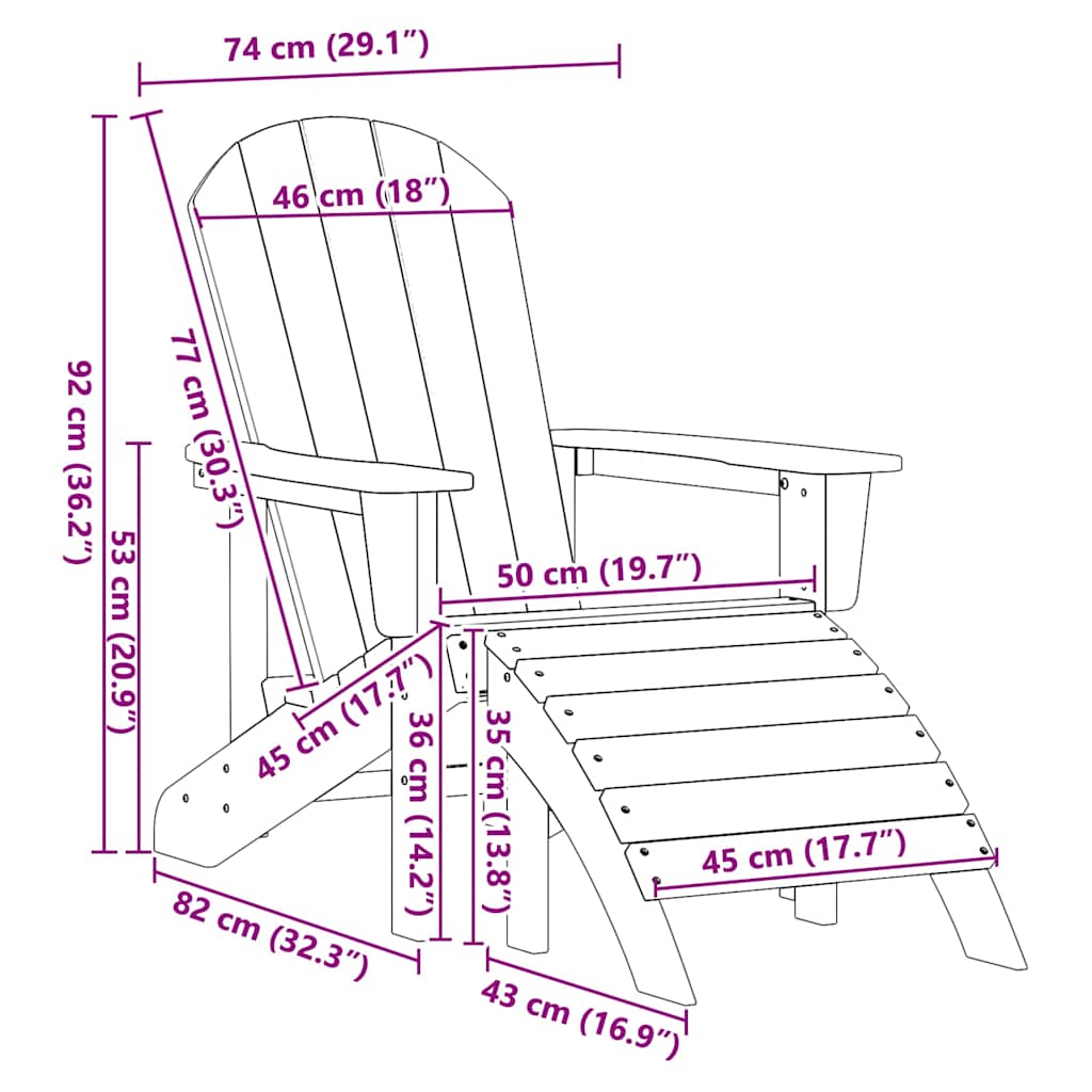 Garden Chair 2 pcs White 83 x 74 x 92 cm Polyethylene
