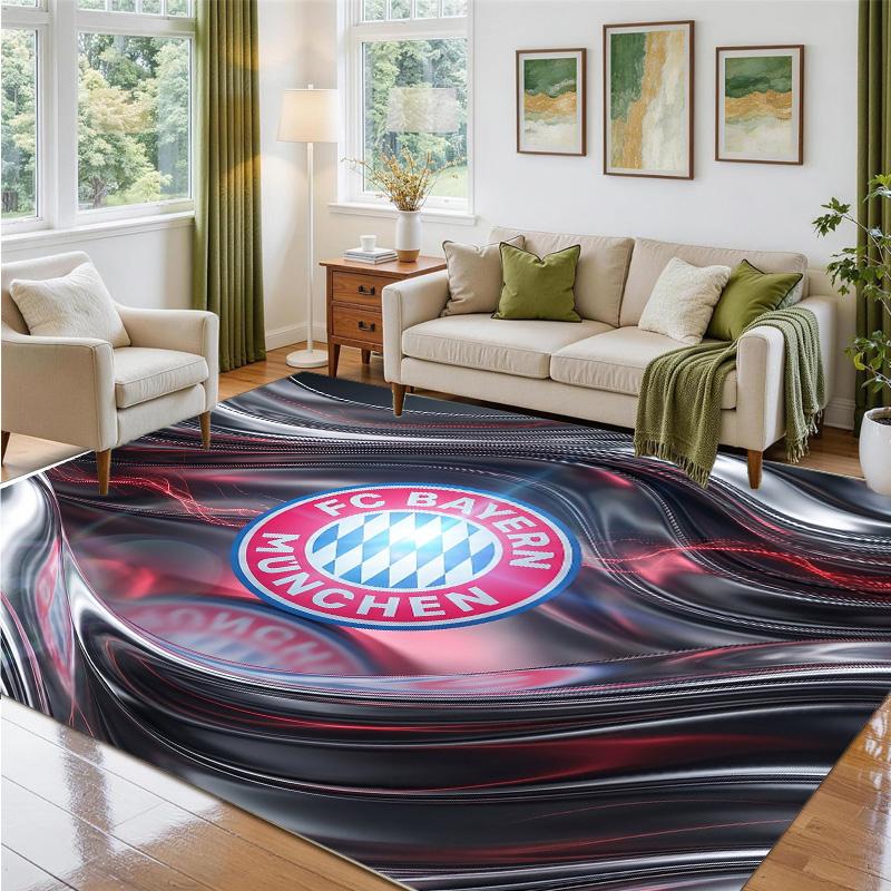 Bayern Munich Design Crystal Velvet Rug Soft Decorative Mat for Bedroom Entrance