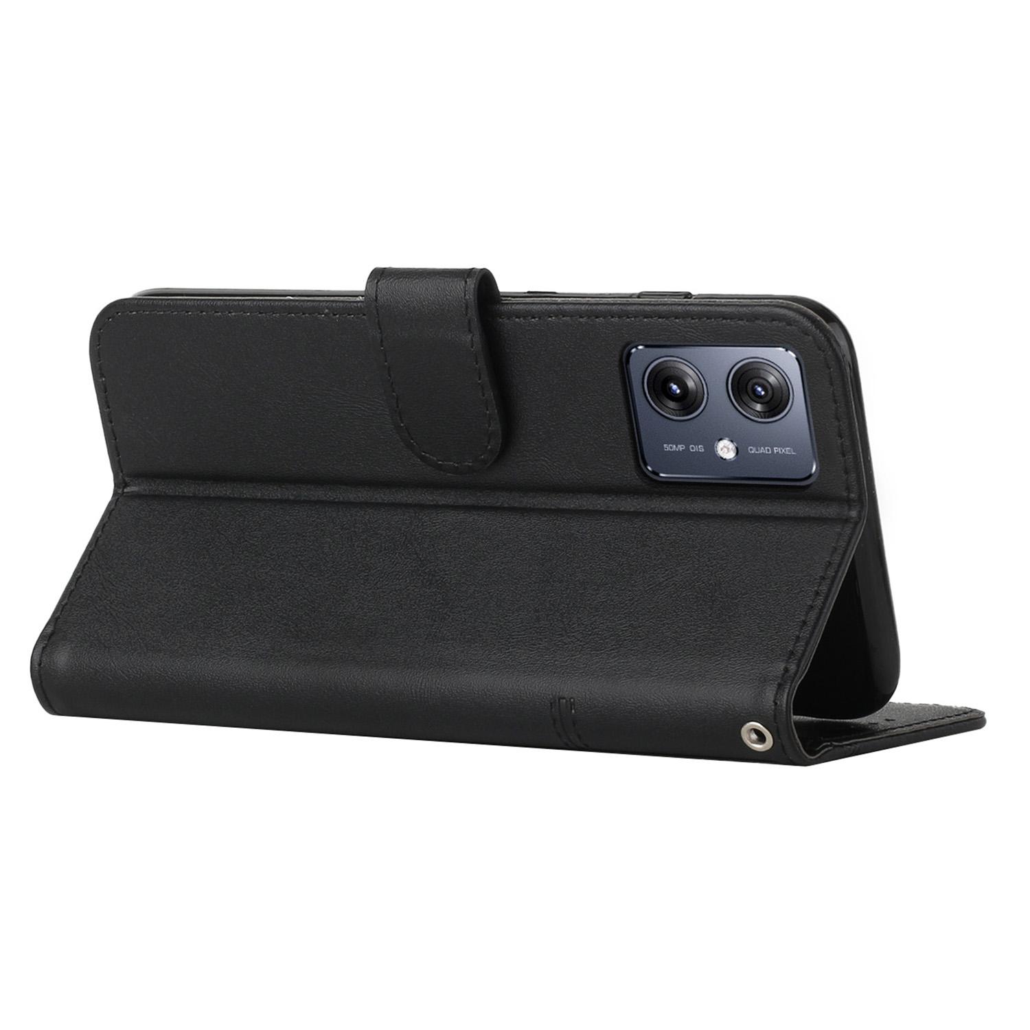 

For Motorola Moto G54 5G Case Wallet Stand Full Protection Phone Cover Black