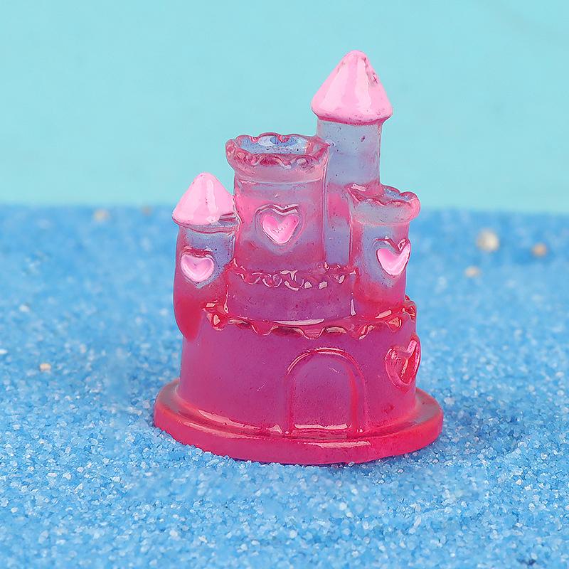 Glow-In-The-Dark Decoration Cartoon Castle Micro Landscape Car Decoration Star Princess Castle Diy Resin Accessories