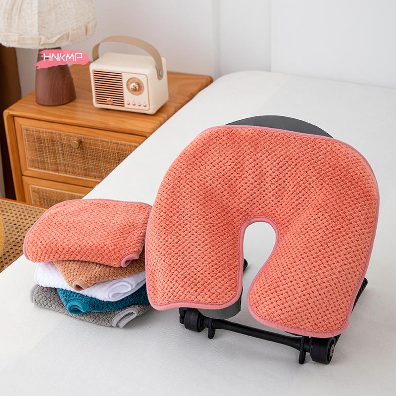 Coral Fleece U-Shaped Head Pad Towels Thickened Facial Pillow Covers Headrest Cushion for Beauty SPA Massage Facial Care Supplie