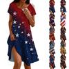 Modisches Lässiges Damenkleid mit Unabhängigkeitstag-Print