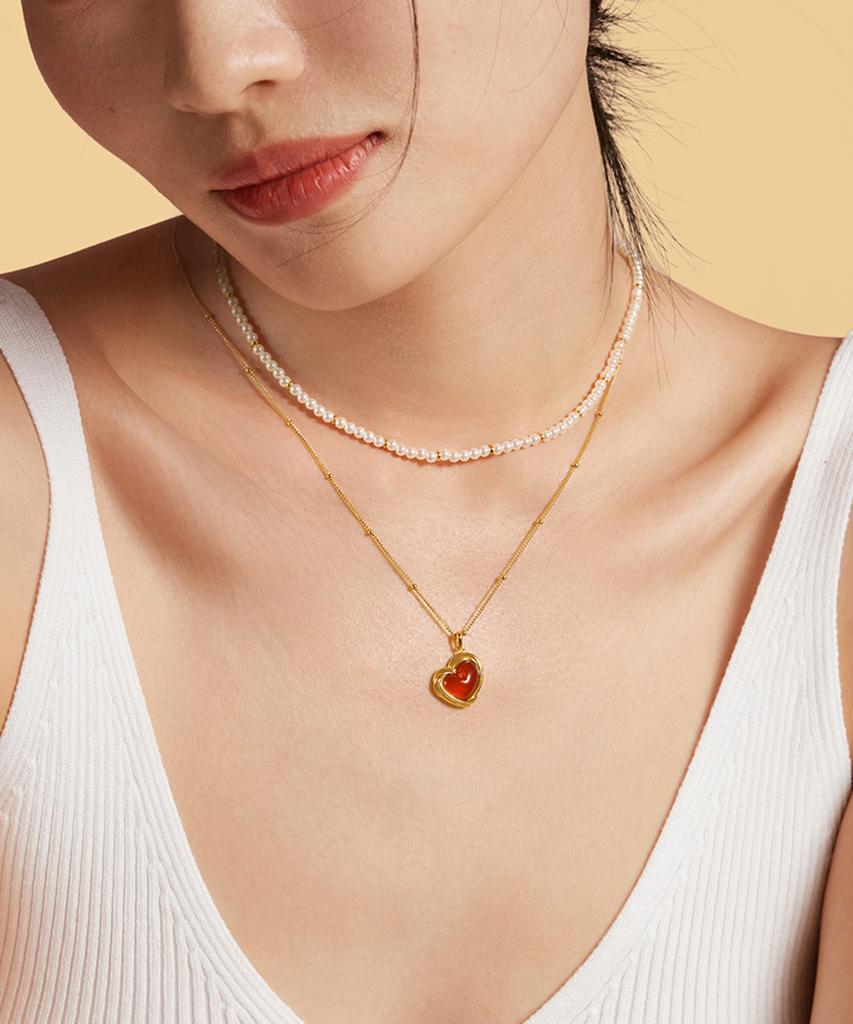 Lola Rose Cookie Heart Carnelian Heart Women'S Pendant Necklace