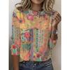 Maglione Largo da Donna 2026 Primavera, Estate, Autunno e Inverno Nuovo Design Stampato Top T-shirt a Manica Lunga Girocollo Taglia Larga