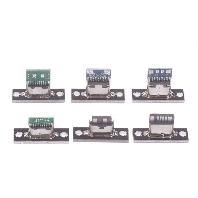 5Pcs Usb 3.1 Type C Socket With Screw Fixing Plate Type-C Usb Jack 3.1 Type-C 2Pin 4Pin Female Connector Jack Charging Port