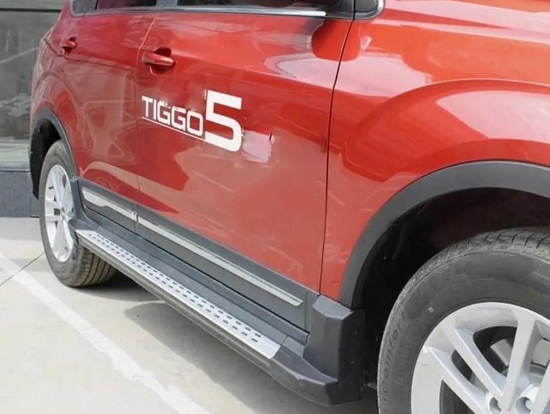 Боковые пороги OEM (2 шт, алюминий) для Chery Tiggo 5