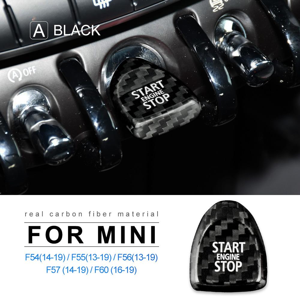 

For Mini Cooper F54 F55 F56 F57 F60 Ignition Engine Start Stop Button Interior Trim Sticker Cover Real Carbon Fiber Accessories