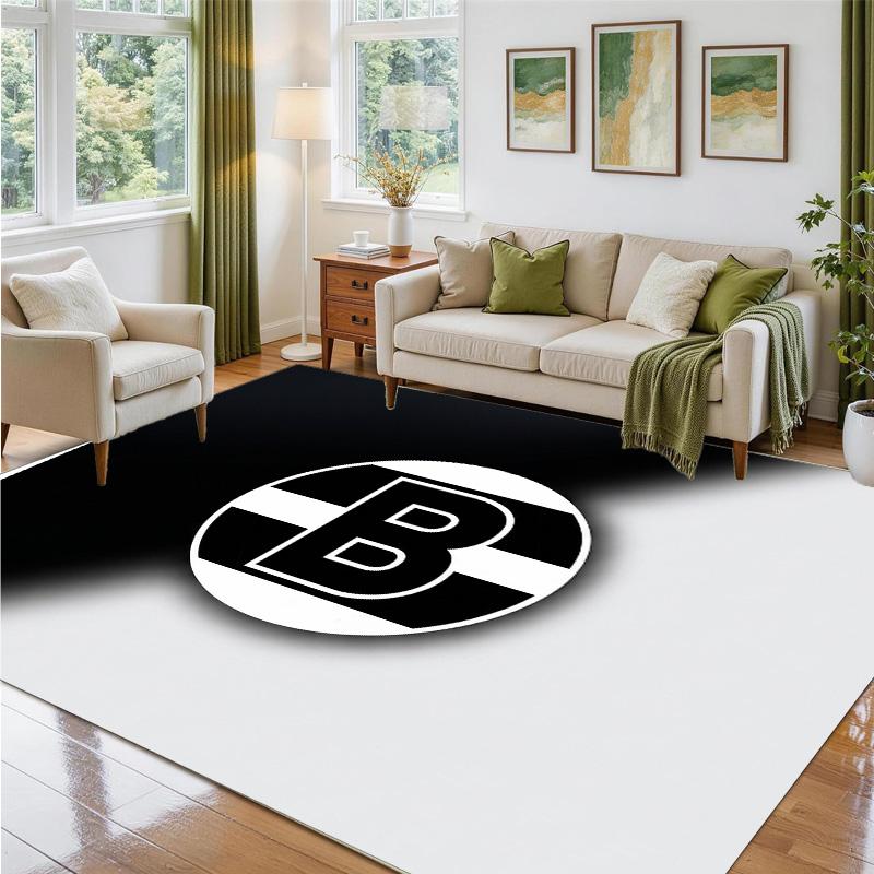 Borussia Mönchengladbach Design Crystal Velvet Rug Soft Decorative Mat for Bedroom Entrance