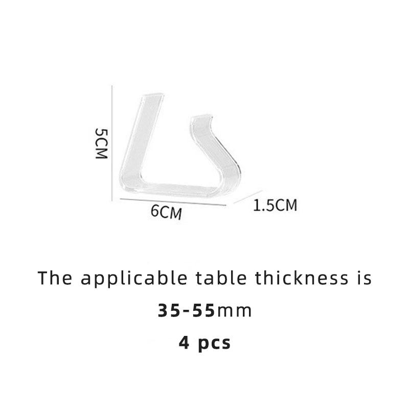 4PCS Clear Invisible Tablecloth Clips - Non-Slip Plastic Holders for Home Dining Tables