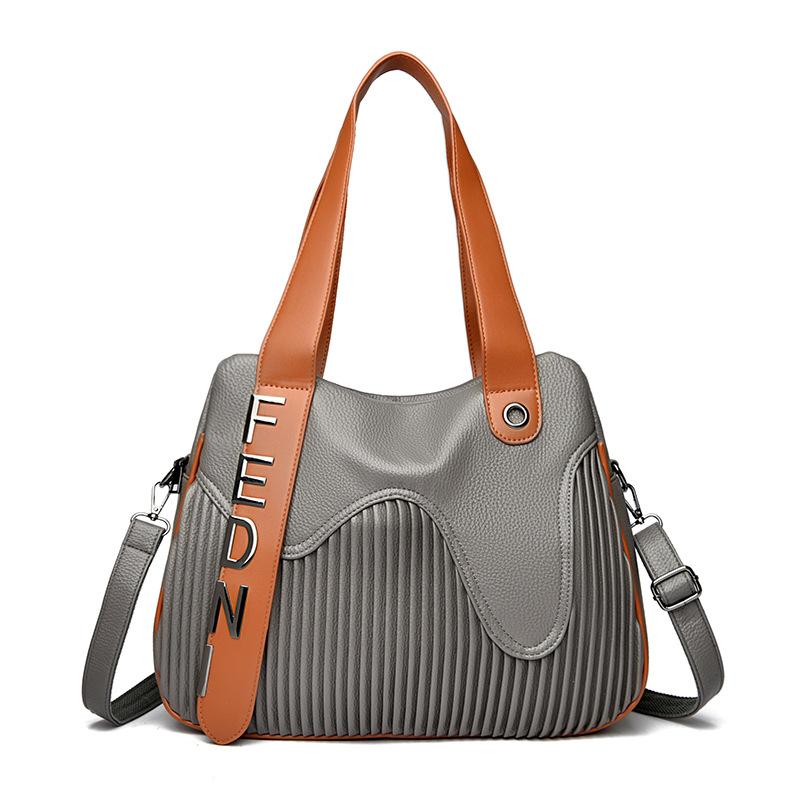 Hand-held Tote Large Bag, Simple Pleated Women's Single-shoulder Bag, Crossbody Bag